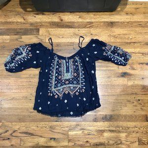 Flowy Long Sleeve Off Shoulder Top